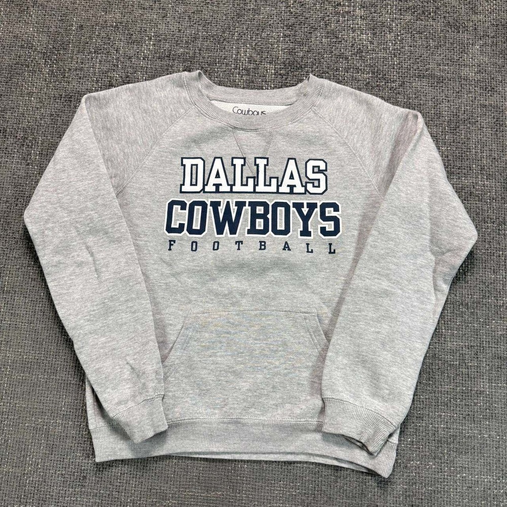 Cowboys Her Style Dallas Cowboys Football Sweatshirt Women Small Gray Raglan